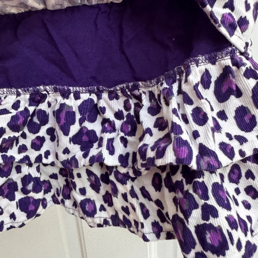 NWOT The Children’s Place 2T Girls Purpel & White Leopard Print Ruffle Skirt